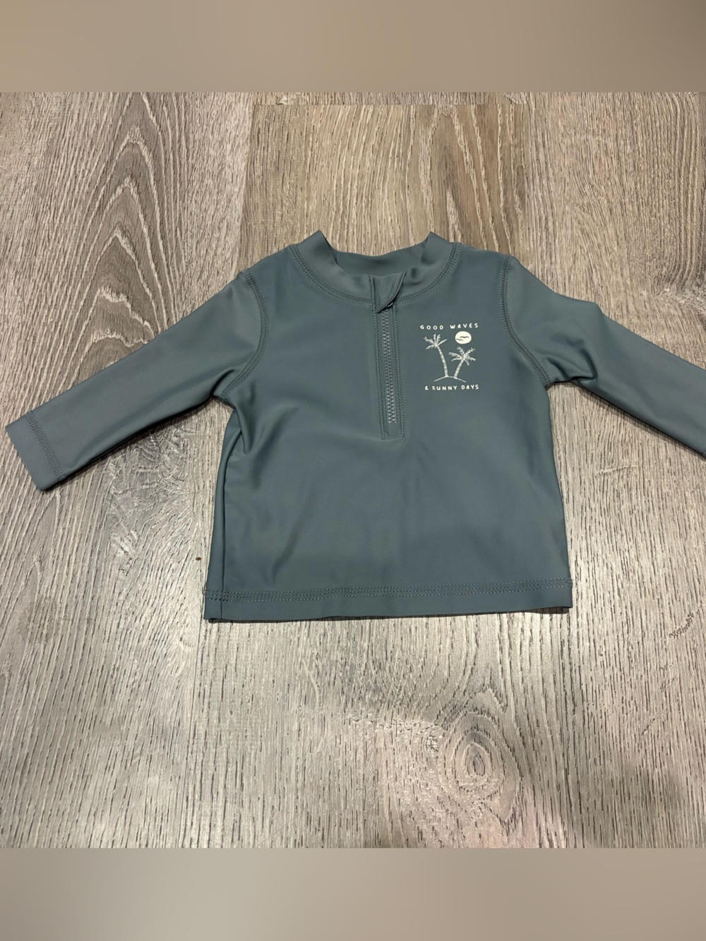 NWT. Infant Long Sleeve Swim Rash Guard - Slate Blue.